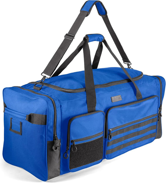 Fitdom 130L 36" Heavy Duty Extra Large Sports Gym Equipment Travel Duffle Bag W/Adjustable Shoulder Strap & 7 Compartments. Perfect for Soccer Baseball Basketball Hockey Football, Team Coaches & More