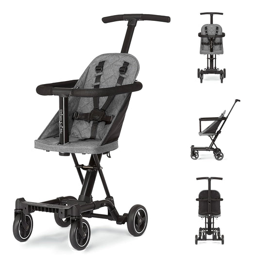 Dream On Me Lightweight And Compact Coast Rider Stroller With One Hand Easy Fold, Adjustable Handles And Soft Ride Wheels, Grey