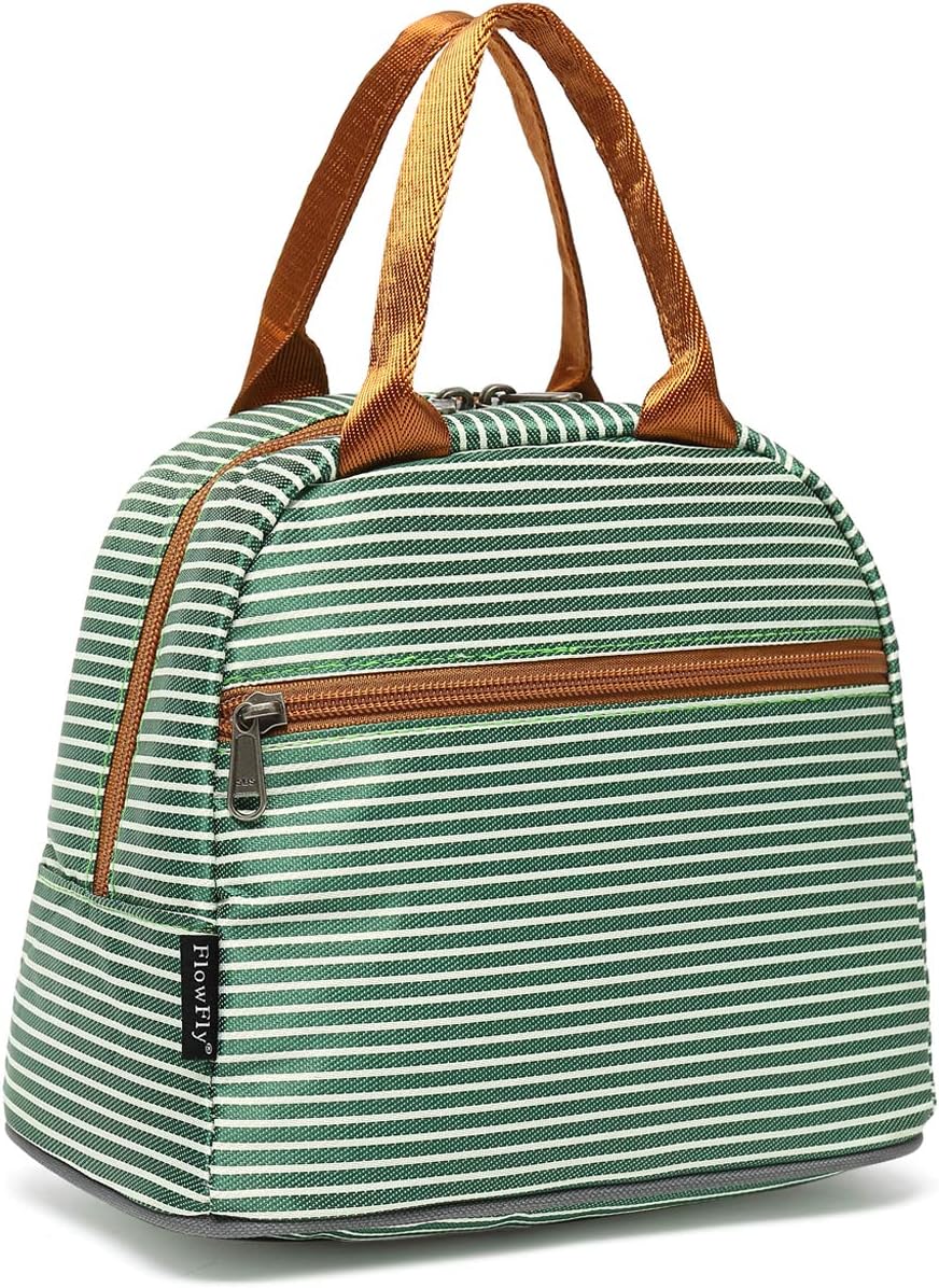 FlowFly Insulated Lunch Cooler Bag - Tote Bag Organizer for Women/Men, Green