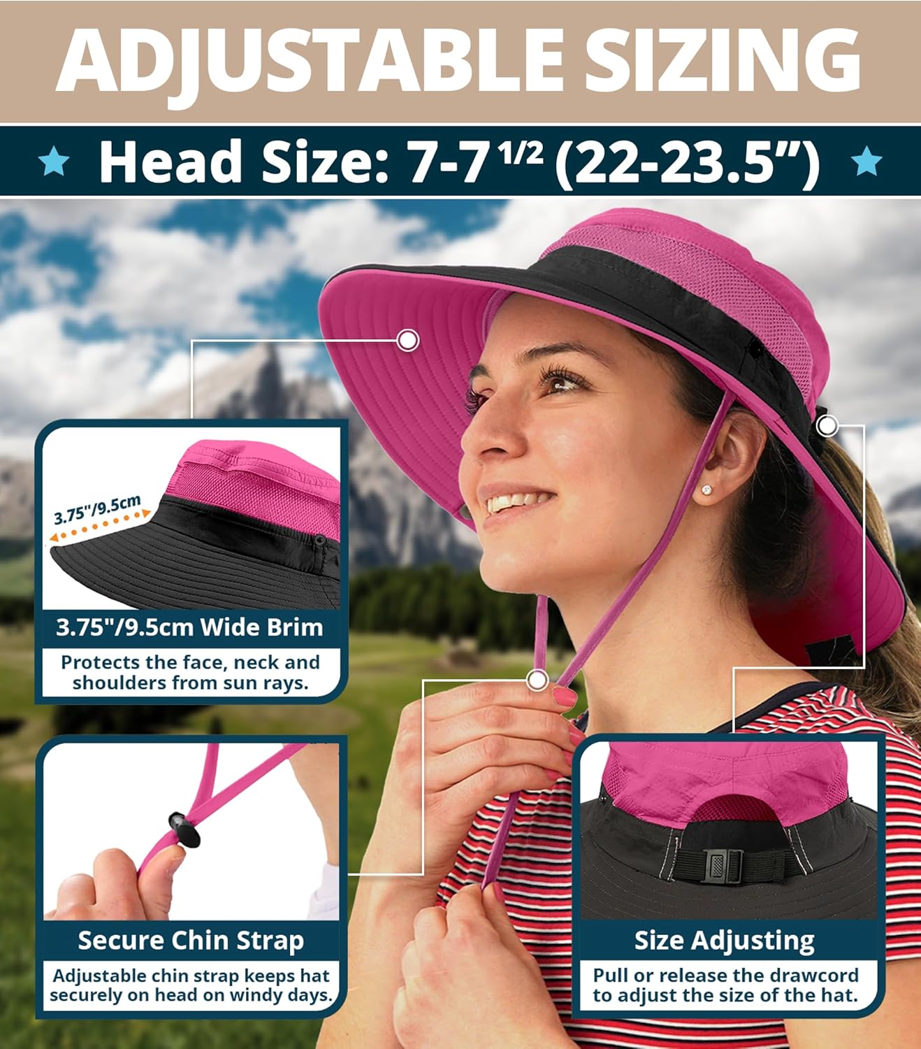 GearTOP Safari Sun Hat for Men and Sun Hats for Women UV Protection UPF 50+ Hiking, Gardening, Fishing
