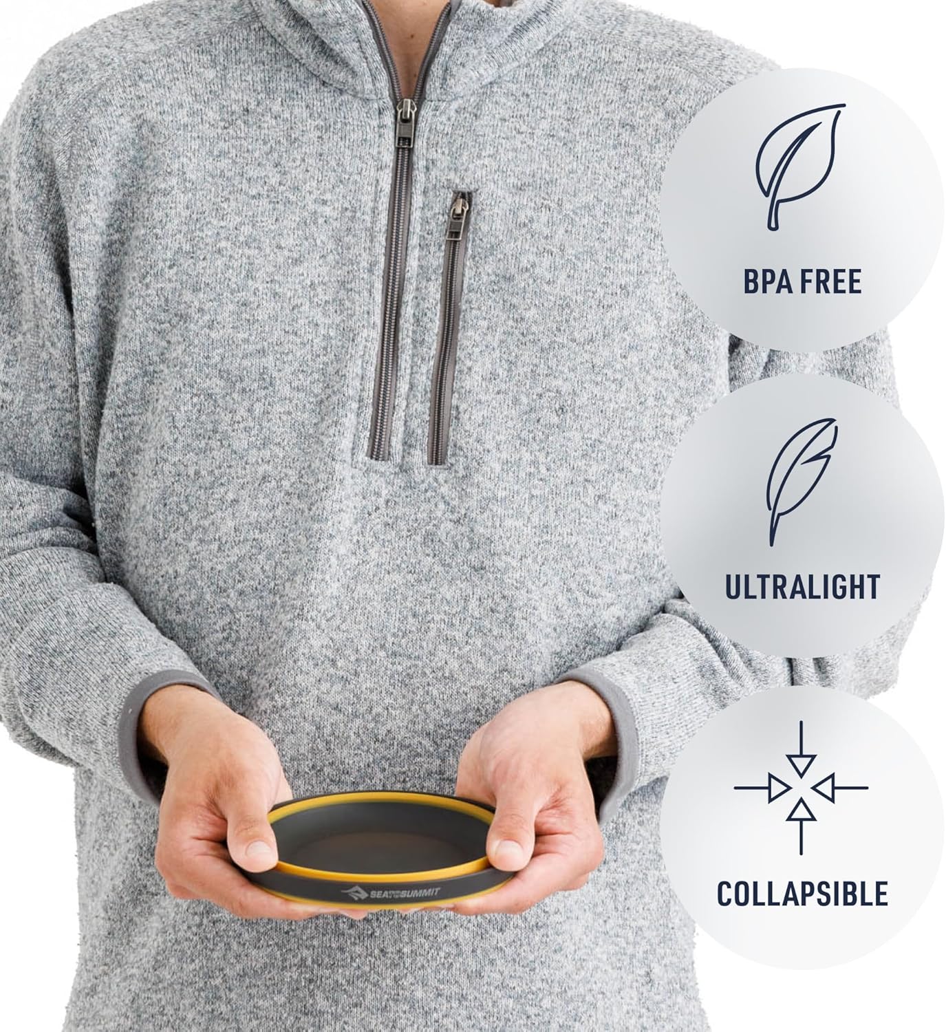 Sea to Summit Frontier Ultralight Collapsible Bowl, Medium (23 fl oz), Bone White