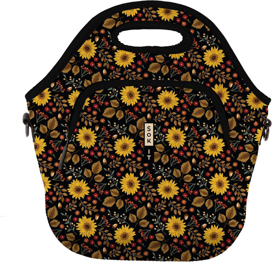 Sok It LunchTote Zippered Bag Insulated Neoprene Caddy (Autumn Glow, X-Large 6.5 Quart Lunch Tote)
