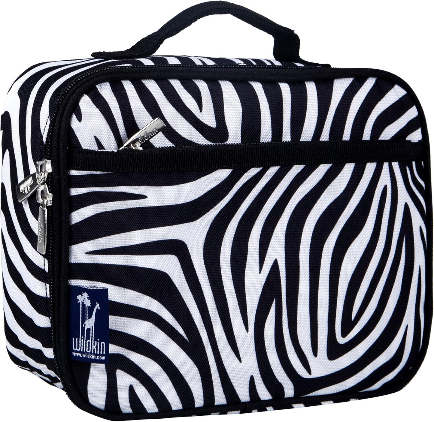Wildkin Kids Insulated Lunch Box – Durable and Reusable for School & Travel - Zebra