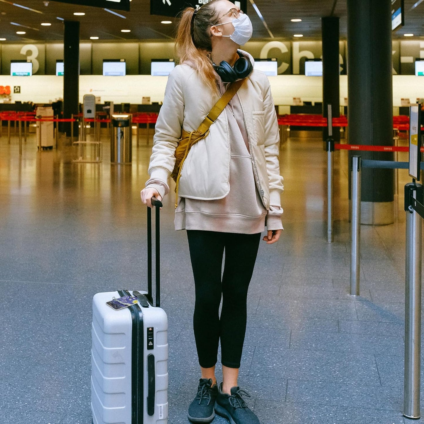 2 Pack Luggage Tags for Suitcase The Starry Night Leather Stainless Steel Loop Label Tags for Women Men Travel Bag Suitcase with Privacy Cover Name ID Card