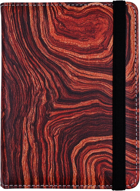 Passport Holder for Women and Men PU Leather Passport Cover for Travel (Wood Print)