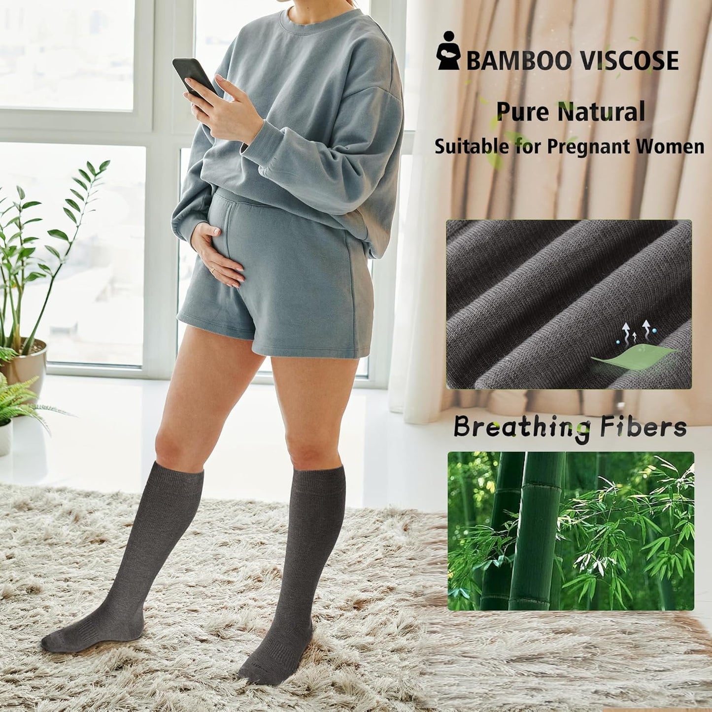 LEVSOX Compression Socks for Pregnant Women 20-30 mmHg Knee High Cute Funny Mens Supports Socks for Nurses, Medical, Travel