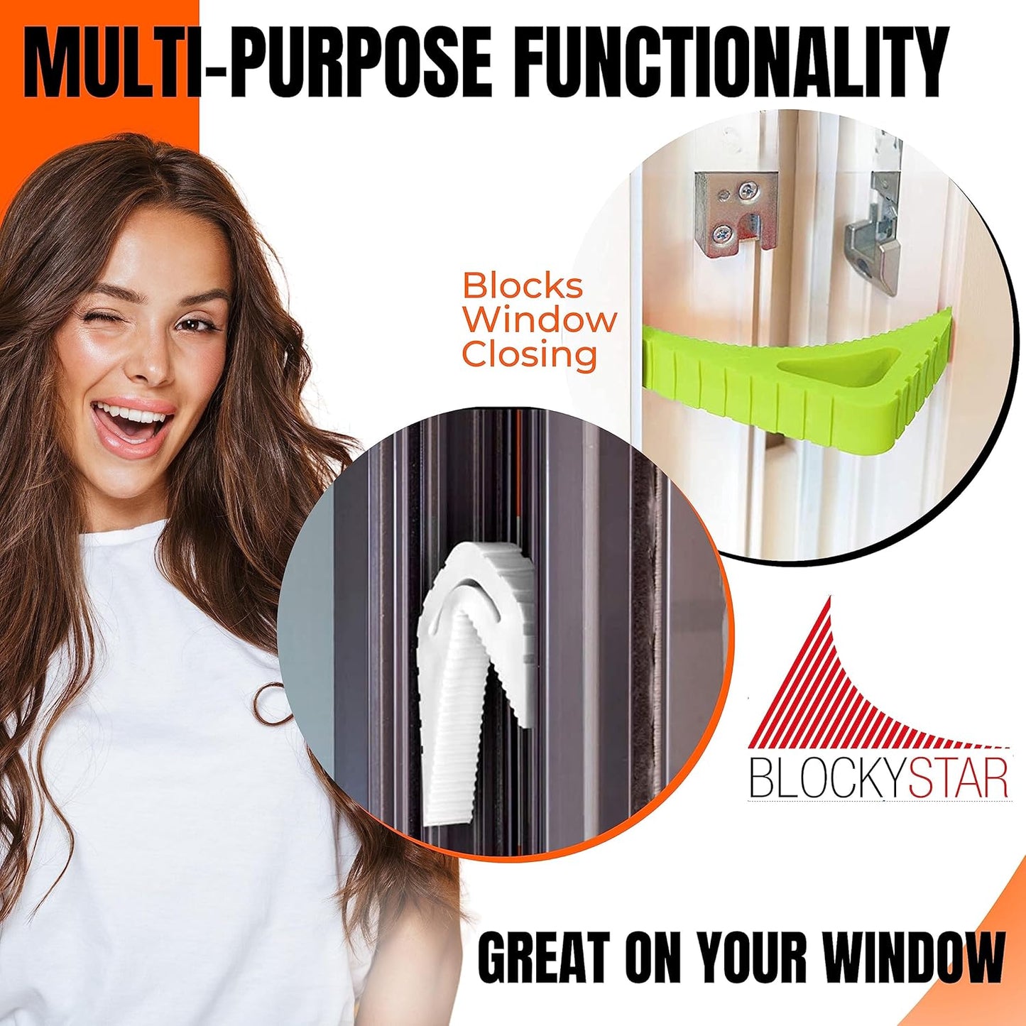 Door Stopper & Window Stopper, Rubber Door Stop Flexible, Door Wedge Stopper Award Winning, Decorative Door Stoppers for Bottom of Door Security, White, Set of 3