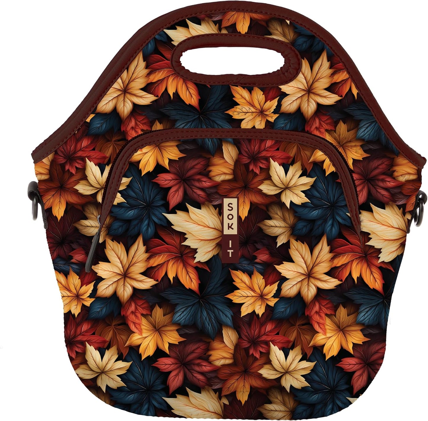 Sok It LunchTote Zippered Bag Insulated Neoprene Caddy (Fall Blend, X-Large 6.5 Quart Lunch Tote)