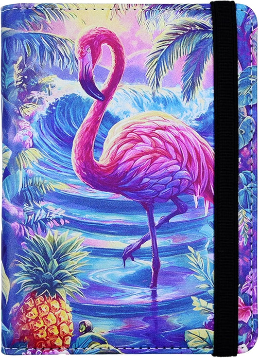 Passport Holder for Women and Men PU Leather Passport Cover for Travel (Flamingo)