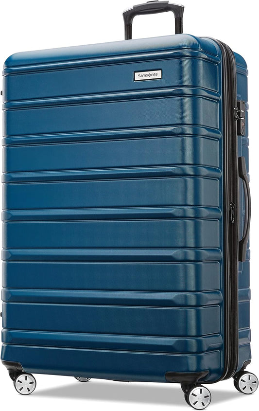 Samsonite Omni 2 Hardside Expandable Luggage with Spinner Wheels, Checked-Large 28-Inch, Lagoon Blue