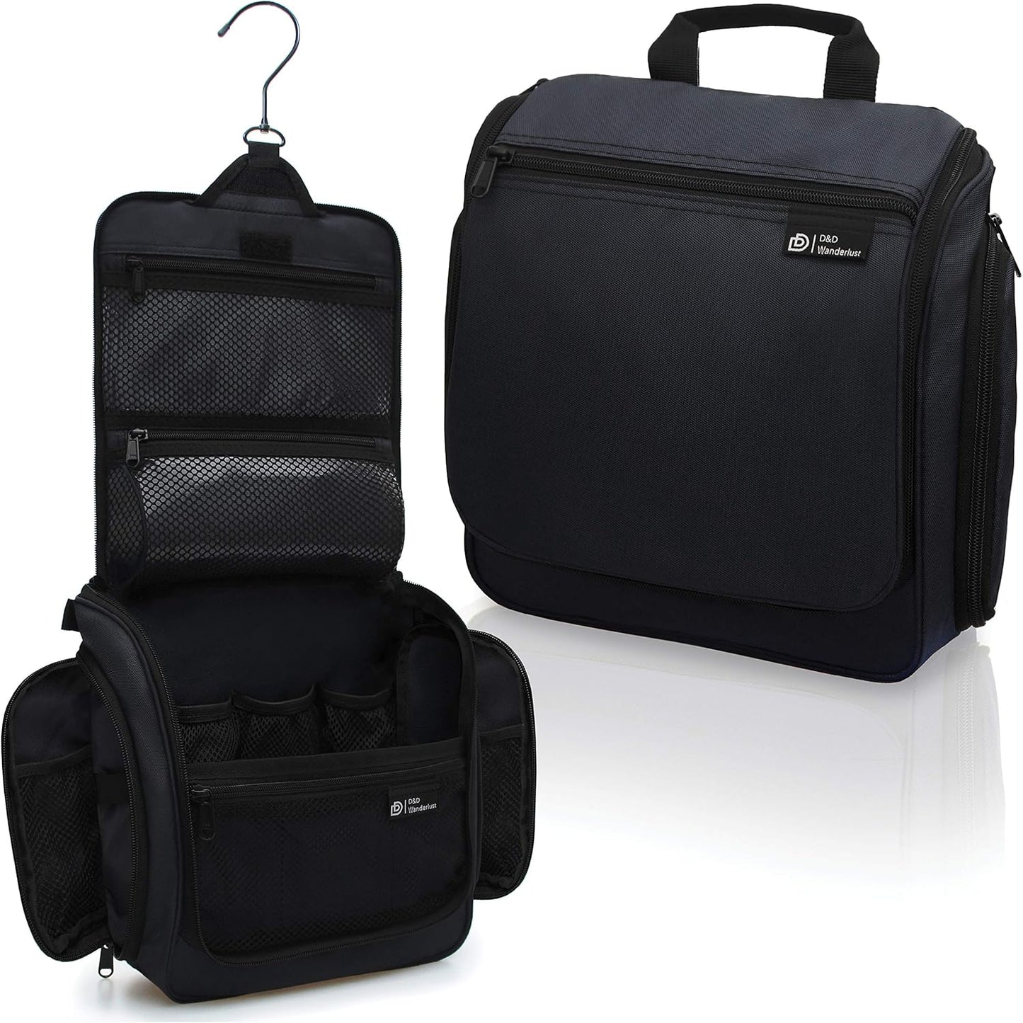 DD D&D Wanderlust D&D Hanging Travel Toiletry Bag for Men and Women – Cosmetics, Makeup and Toiletries Organizer Kit with 10 Compartments, YKK Zippers, XXL Metal Swivel Hook, Water-Resistant Nylon