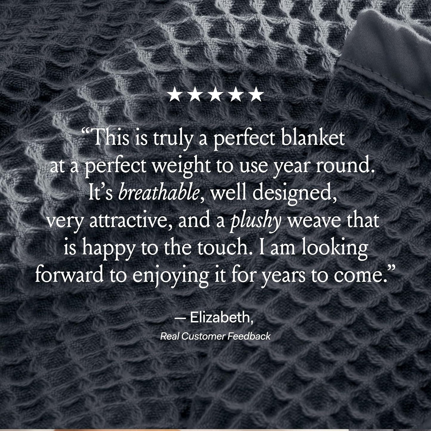 BOLL & BRANCH Waffle Bed Blanket - King/Cal King, Stone - Luxury 100% Organic Cotton - Soft, Lightweight and Breathable - Textured Waffle Weave Design
