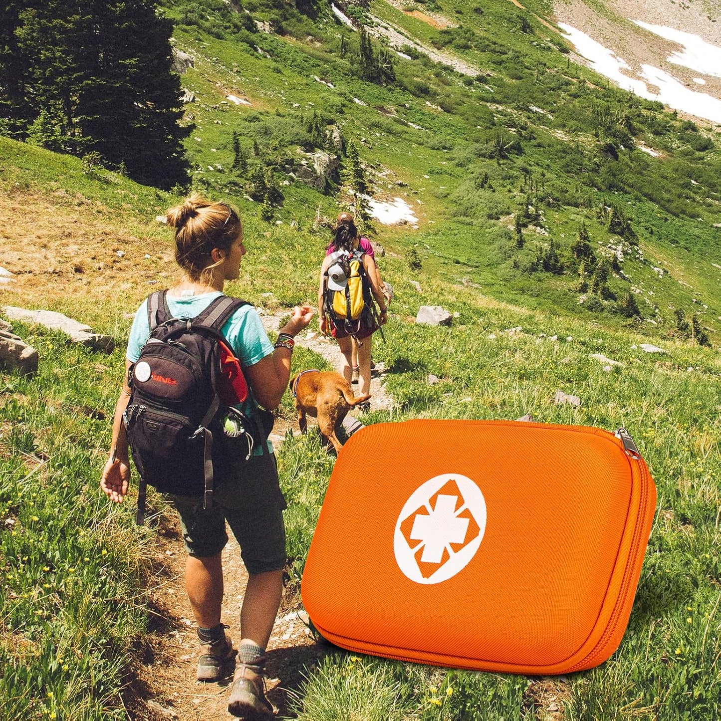 276PCS Mini Car First Aid Kit Travel Size for Business Trips, Compact First Aid Emergencies Kit Supplies for Rv Hiking Rode Trips Home Essentials, Orange AMORNING