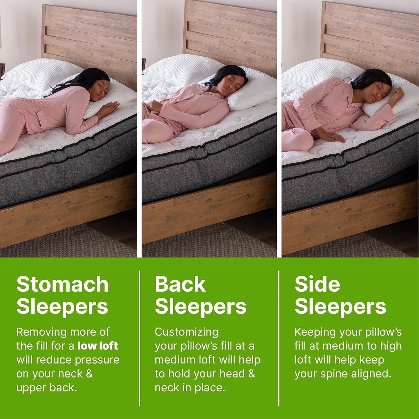 GhostBed Shredded Memory Foam Pillow with Adjustable Gel Memory Foam and Cooling Breathable Cover - Standard Size Shredded Memory Foam Pillows CertiPUR-US Certified 1-Pack