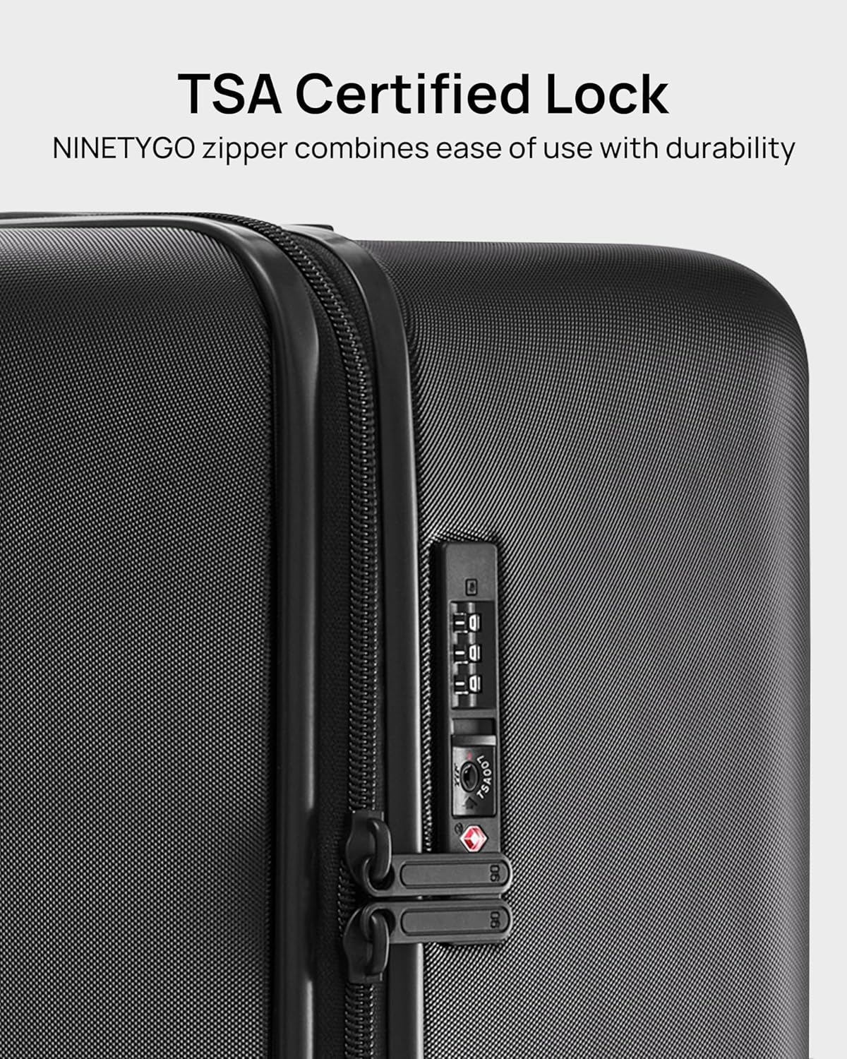 NINETYGO Trunk Luggage 29 Inch, Large Checked Luggage with Double Spinner Wheels, Anti-Burst Zipper, Hard Case PC Suitcase, Lightweight Travel Luggage, TSA Approved (Onyx Black, Hudson)
