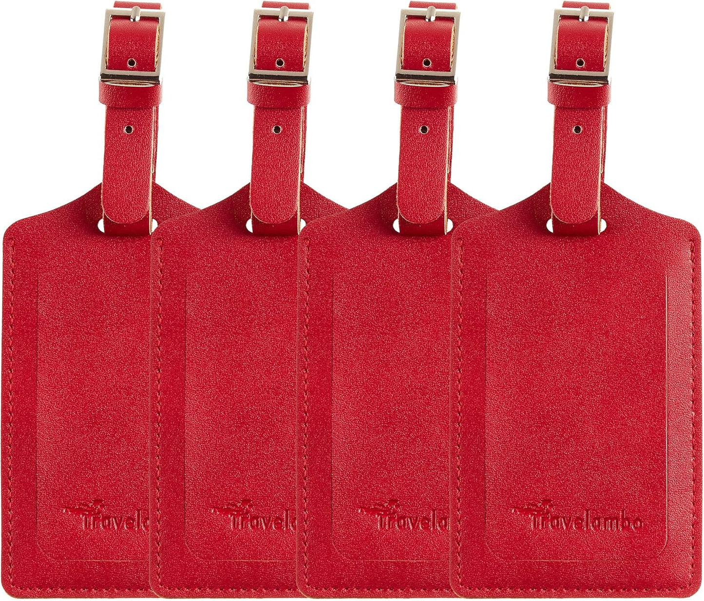 Travelambo Luggage Tags for Suitcases PU Leather Travel Tags Bag Tags Privacy Protection Travel Essentials