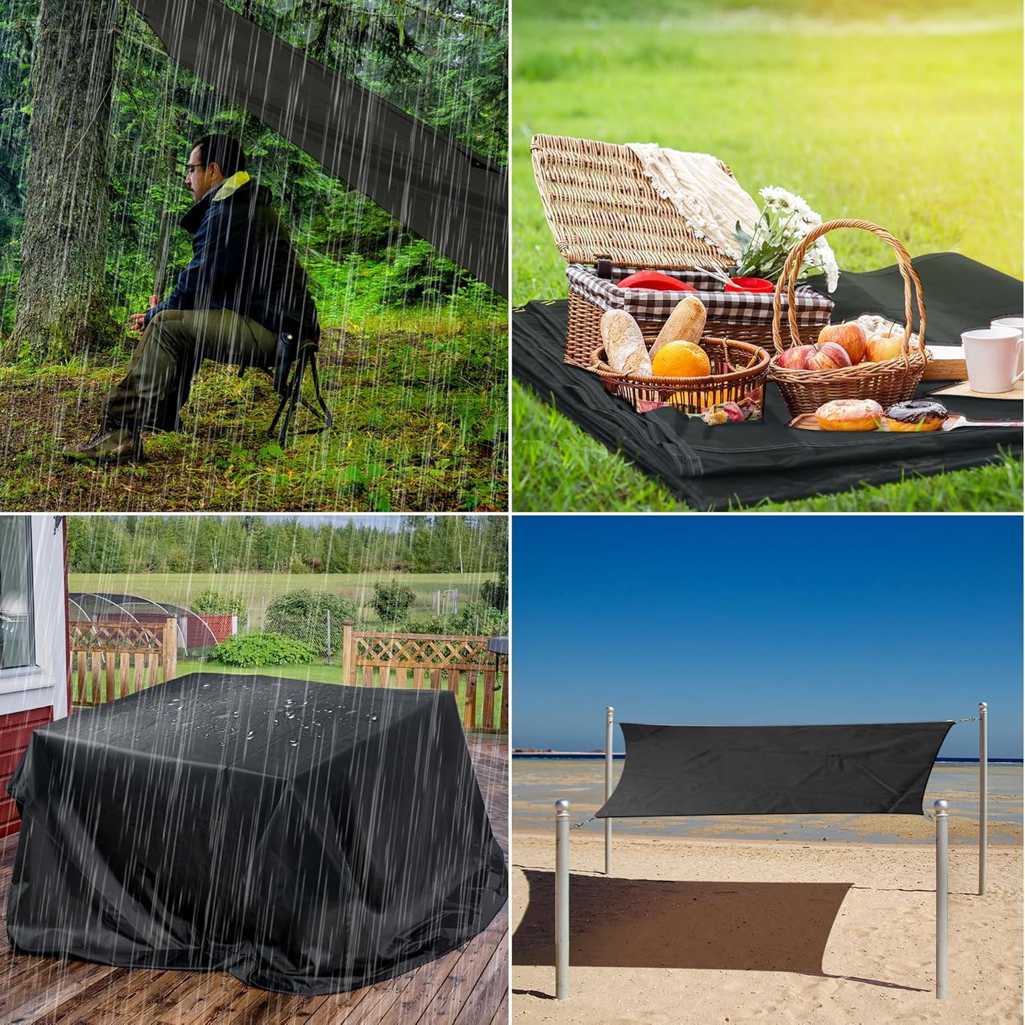 Camping Tent Footprint - 86'' x 31'', Waterproof Ground Sheet Mat for Tent - Ultralight Tarp for Hiking, Backpacking, and Beach Use