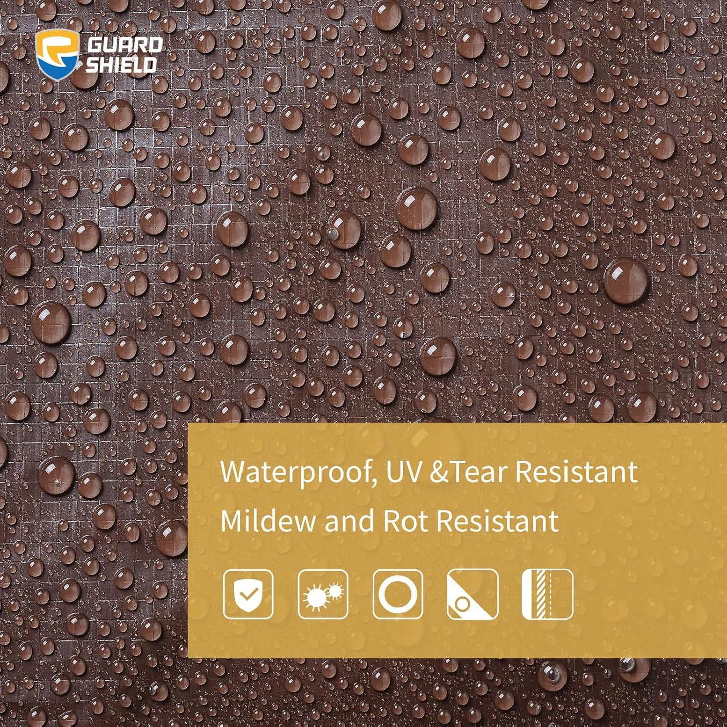 GUARD SHIELD Brown Tarp 20x30 Feet Waterproof Tarps Lightweight Camping Tarp Outdoor Multi Purpose Poly Cover 6mil