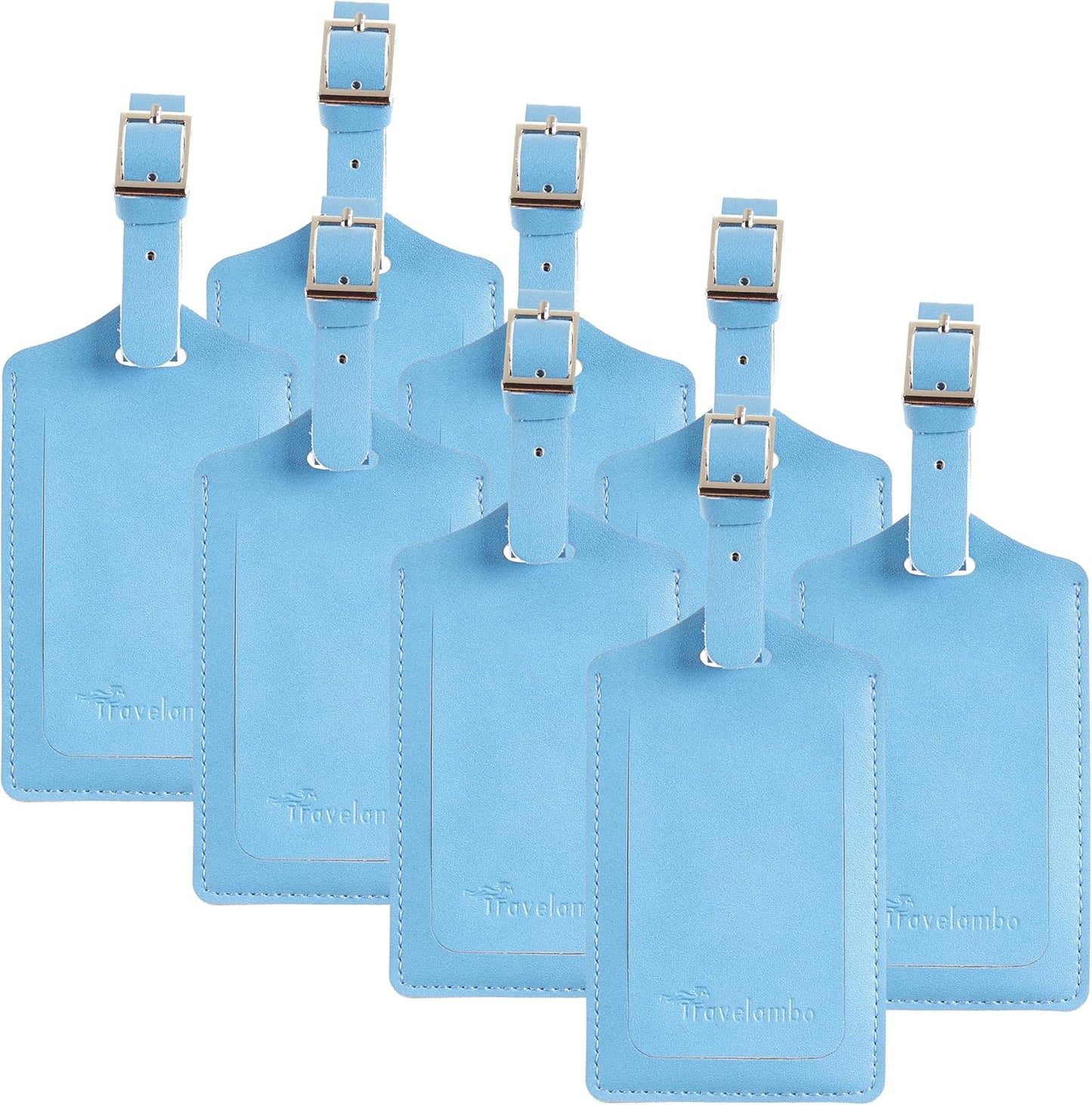 8 Pack Leather Luggage Travel Bag Tags by Travelambo