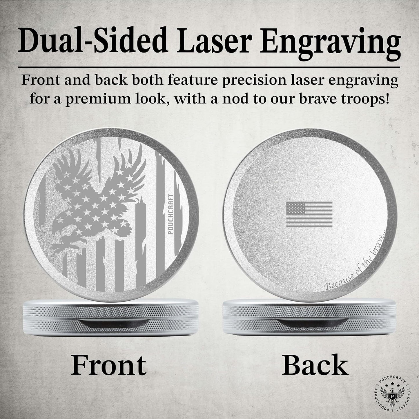 Metal Pouch Can | Metal Container | Slim EDC Pocket Tin | Airtight & Moisture-Resistant | Compact Daily Organizer | Pill Case & Travel Tin | Father’s Day Gift for Dad | (American Flag, Silver, Slim)