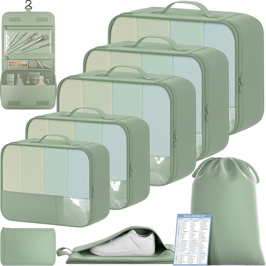 BAGAIL 9 Set Packing Cubes Luggage Packing Organizers for Travel Accessories