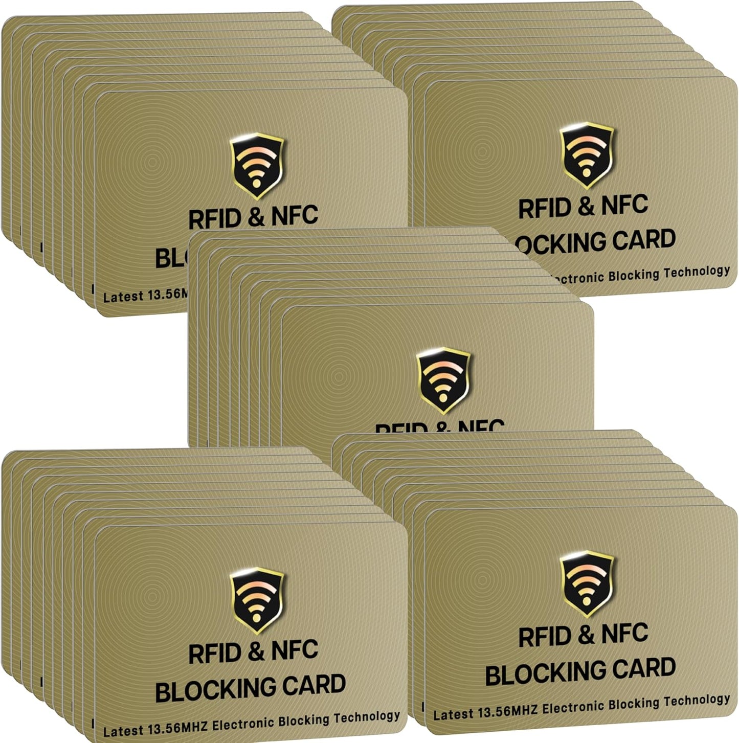 SaiTech IT RFID Cards One Card Protects Entire Wallet Purse for Men & Women, Contactless Bank Debit Credit Card ProteRFID Goldenctor ID ATM Guard Card – Golden (50 PCs Bulk RFID Card Golden)