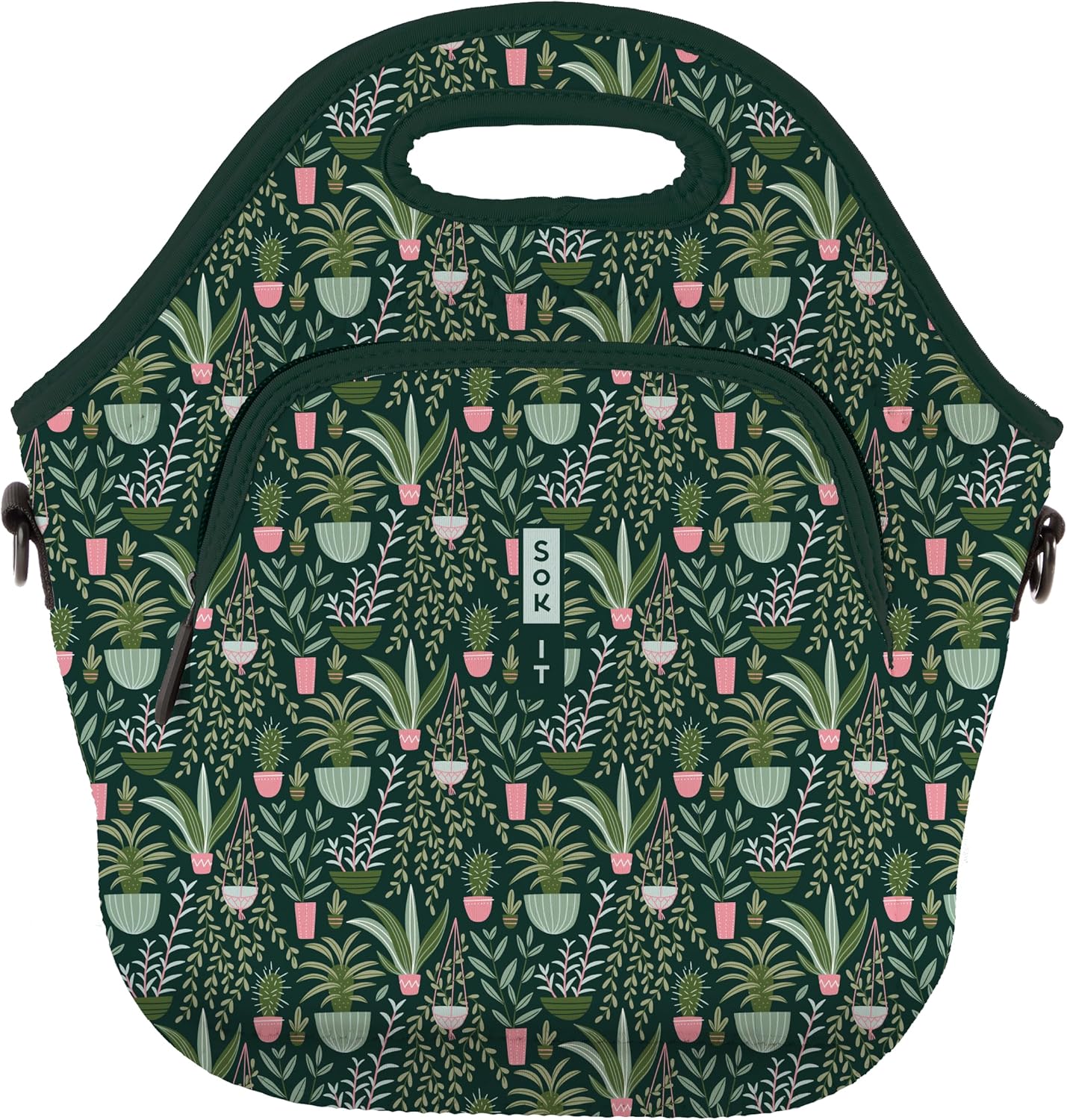 Sok It LunchTote Zippered Bag Insulated Neoprene Caddy (Green Living, X-Large 6.5 Quart Lunch Tote)