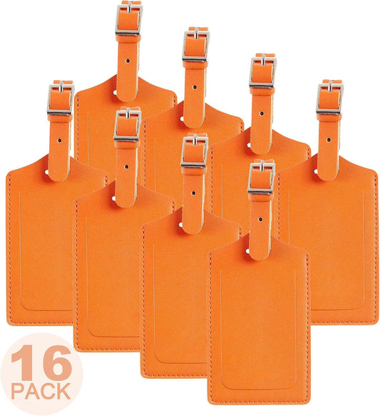 8 Pack Leather Luggage Travel Bag Tags by Travelambo