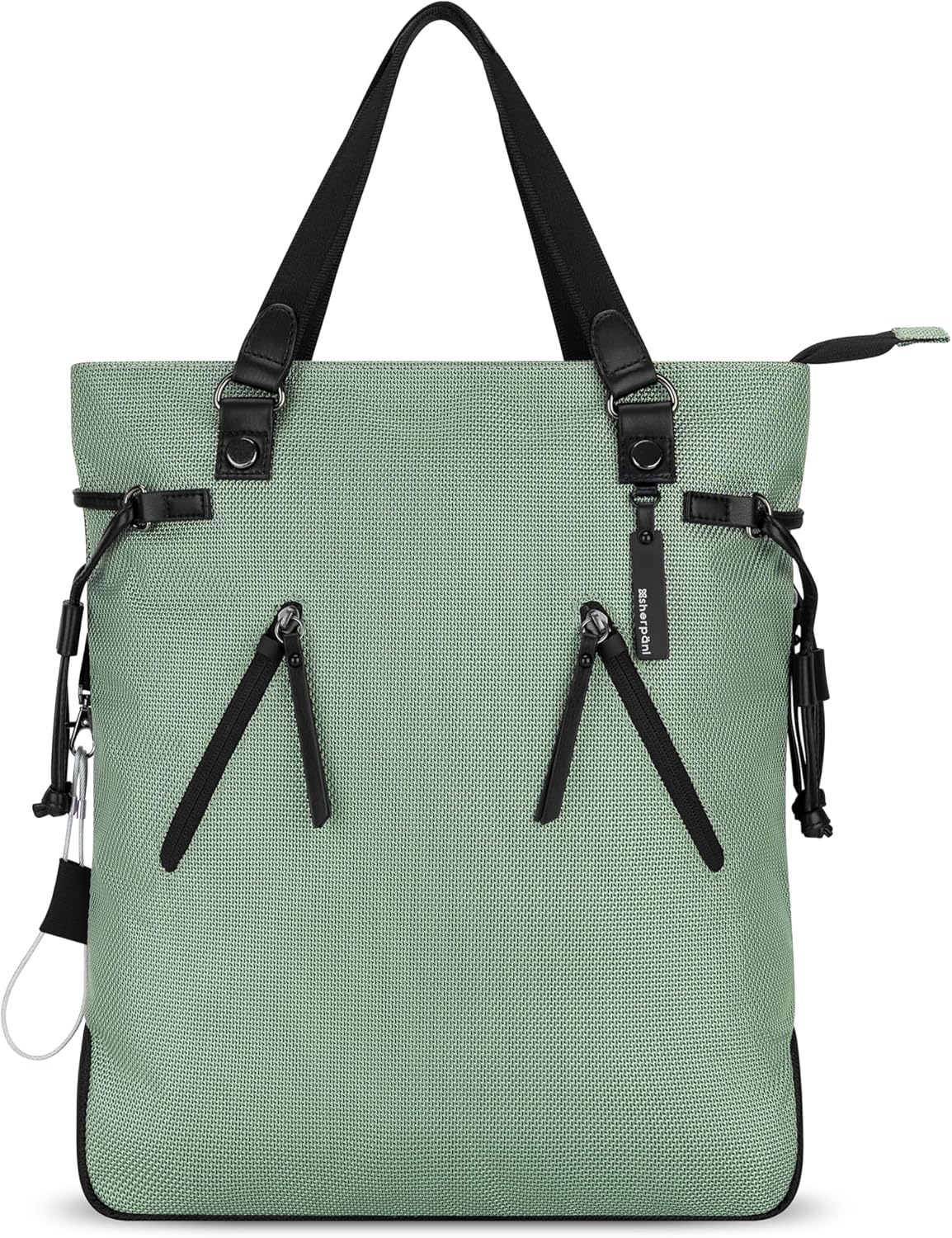 Sherpani Tempest, Anti Theft Convertible Backpack Tote, 14L Travel Backpack, Travel Gifts for Women, Handbags, RFID Protection, Metal Hardware, Fits 15” Laptop (No Sleeve) (Aloe Mist)