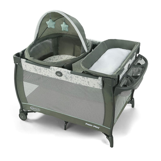 Graco Pack ’n Play Travel Dome Playard, Portable Bassinet with UV Canopy, Full‑Size Infant Bassinet, Diaper Changer