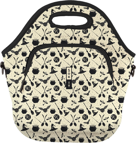 Sok It LunchTote Zippered Bag Insulated Neoprene Caddy (Wizard's Walk, X-Large 6.5 Quart Lunch Tote)