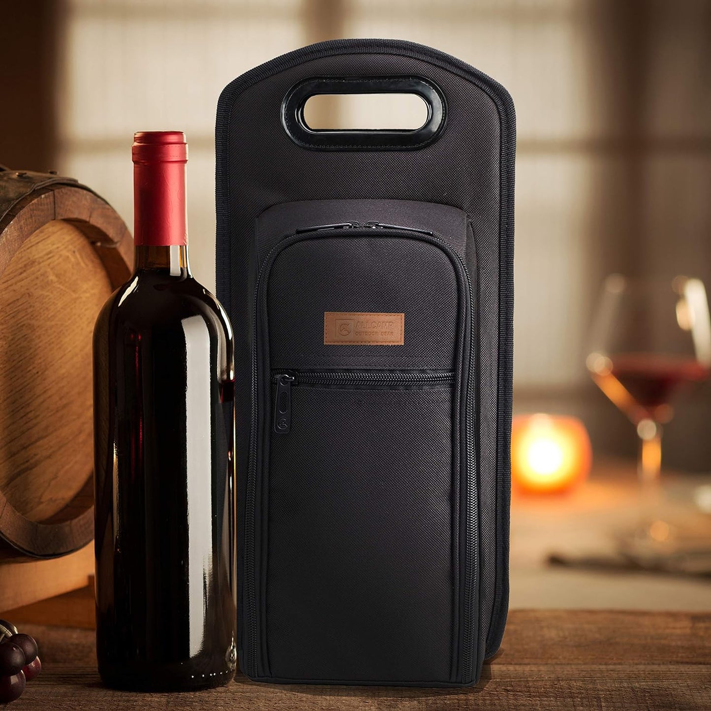 ALLCAMP 6 Piece Wine Travel Bag and Insulated Wine Carrier Tote Carrying Cooler Bag with Handle,Great Gift for Wine Lover