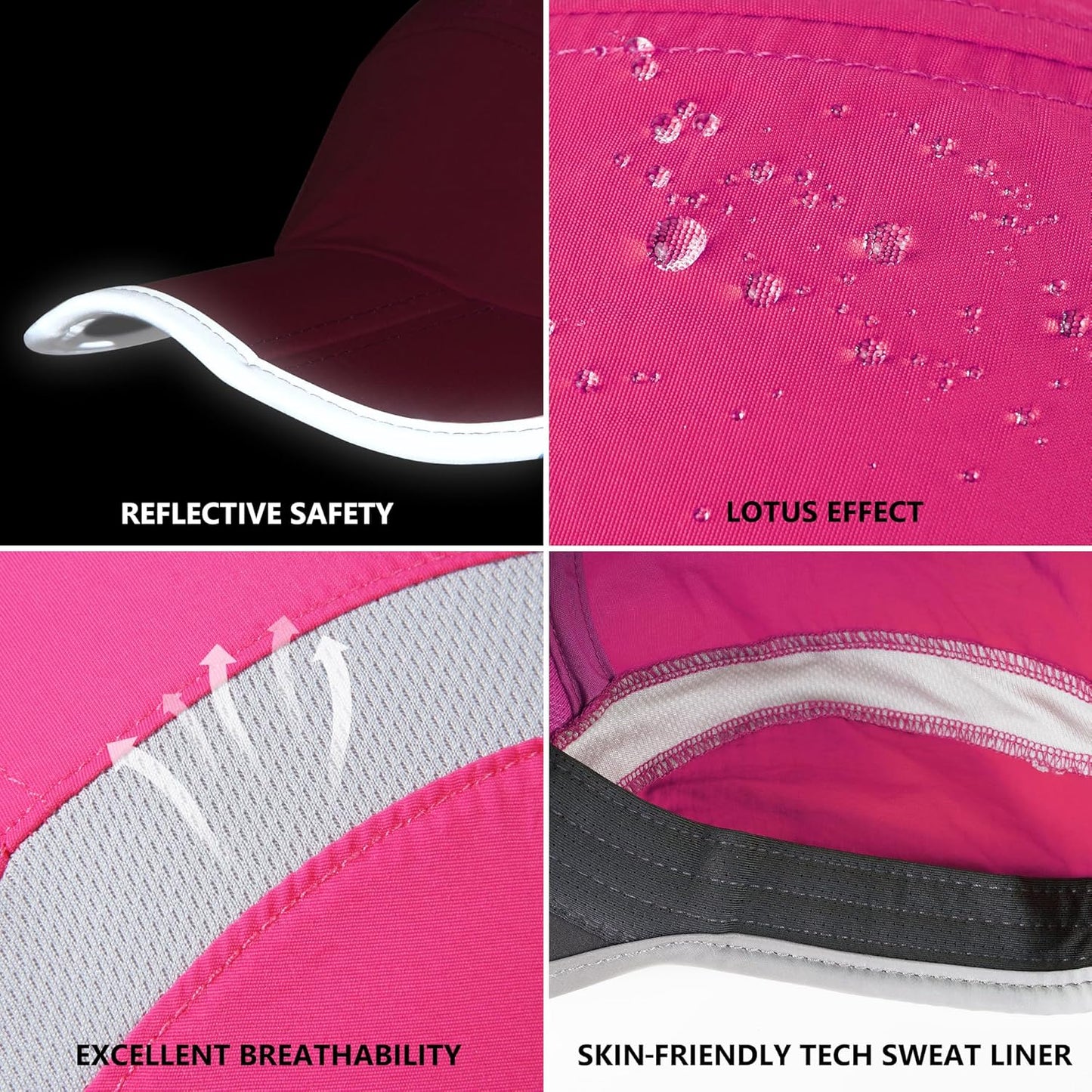 GADIEMKENSD Reflective Folding Outdoor Hat Unstructured Design UPF 50+ Sun Protection Sport Hats for Womens and Mens