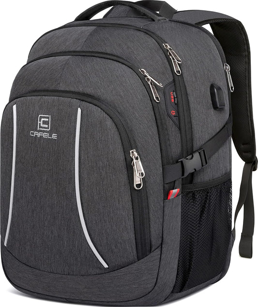 Backpack,17.3in Durable Travel Laptop Backpack, College Backpack,RFID Anti Theft Pocket Big Business Computer Bag,Water Resistant School Bookbag for Teens Men Women,Gifts Grey