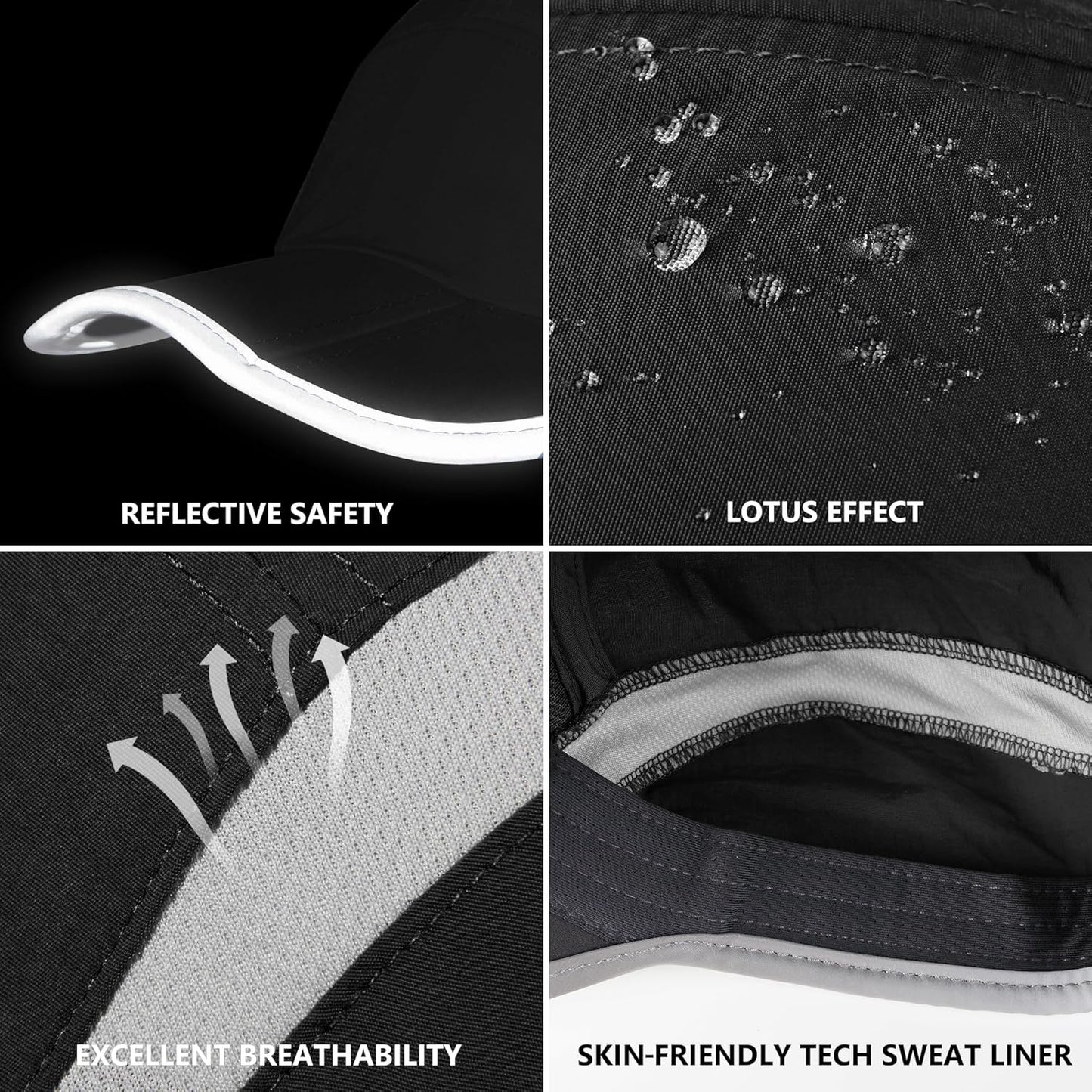 GADIEMKENSD Reflective Folding Outdoor Hat Unstructured Design UPF 50+ Sun Protection Sport Hats for Womens and Mens