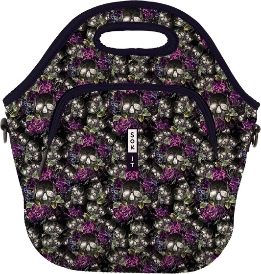 Sok It LunchTote Zippered Bag Insulated Neoprene Caddy (After Dark, X-Large 6.5 Quart Lunch Tote)