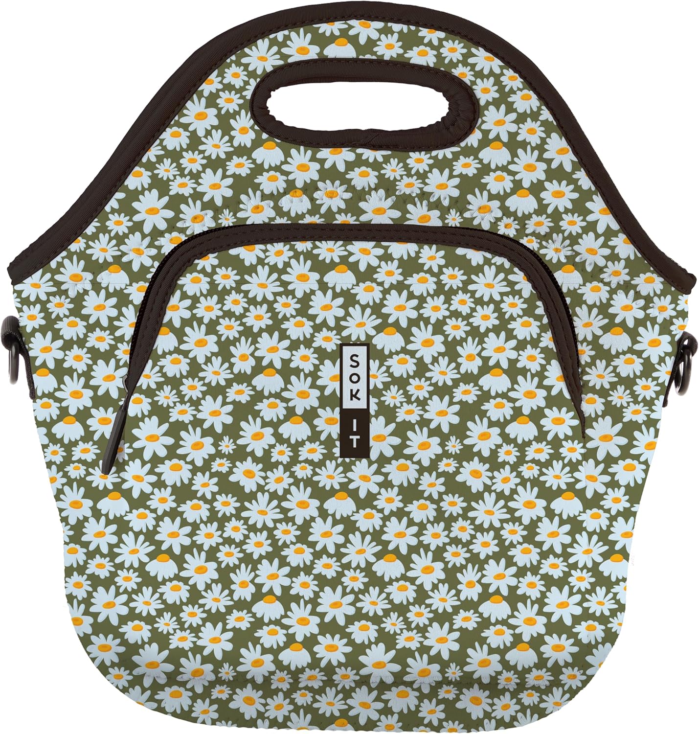 Sok It LunchTote Zippered Bag Insulated Neoprene Caddy (Chamomile China, X-Large 6.5 Quart Lunch Tote)