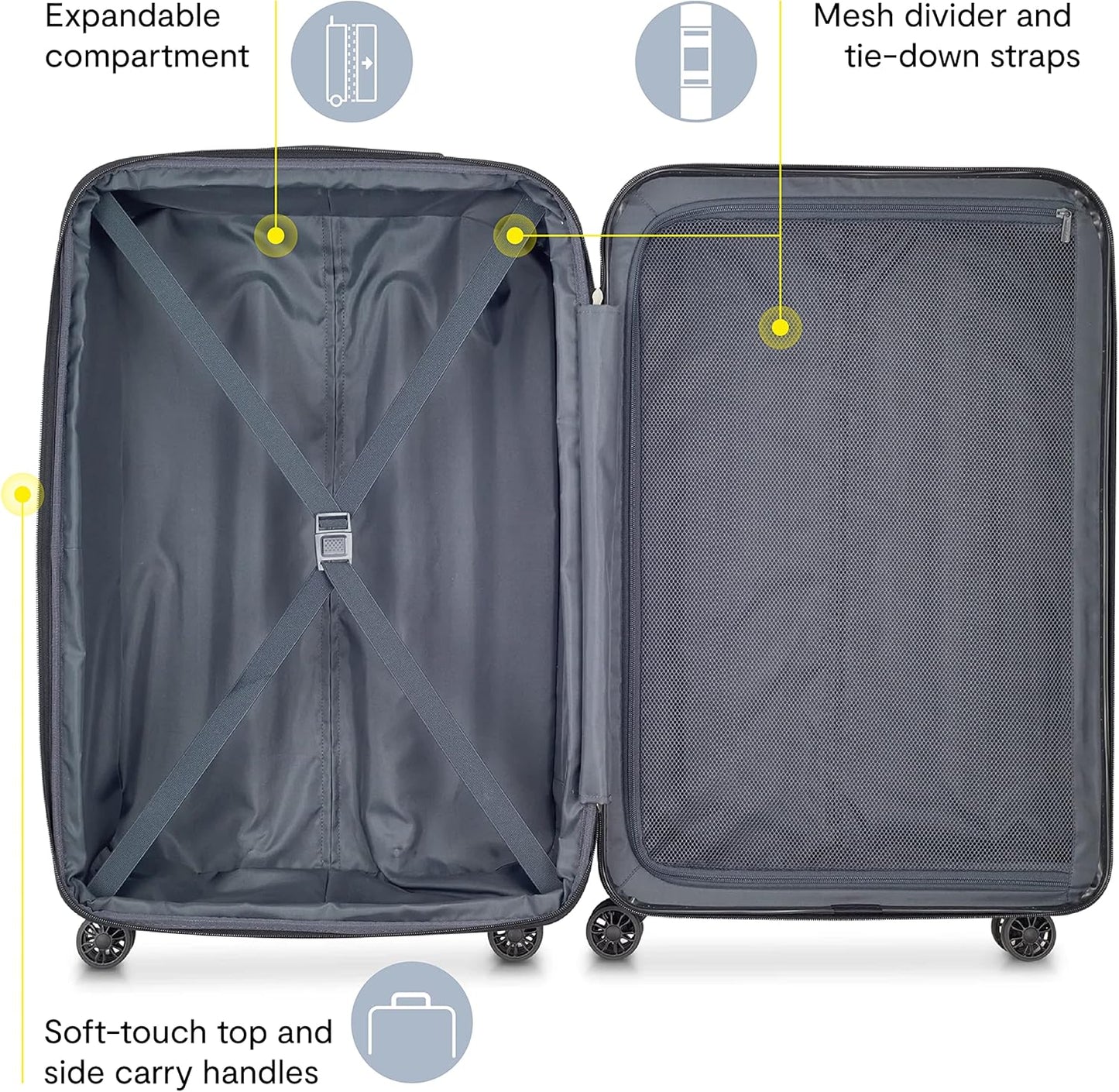 DELSEY PARIS Helium Aero Hardside Expandable Luggage with Spinner Wheels, Teal, 2-Piece Set (21/24)