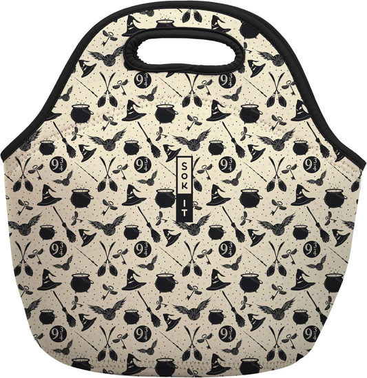 Sok It LunchTote Zippered Bag Insulated Neoprene Caddy (Wizard's Walk, Large 4.5 Quart Lunch Tote)