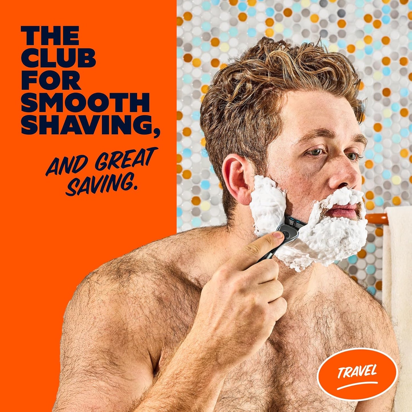 Dollar Shave Club | Travel Shave Set | 4 Swift Rinse Refill Cartridges, 1 Handle, 1 Razor Cover