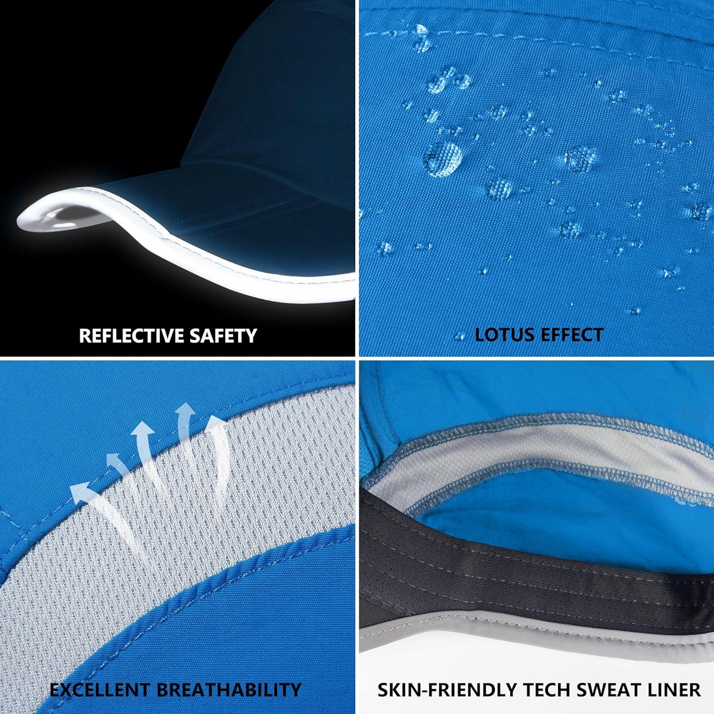 GADIEMKENSD Reflective Folding Outdoor Hat Unstructured Design UPF 50+ Sun Protection Sport Hats for Womens and Mens