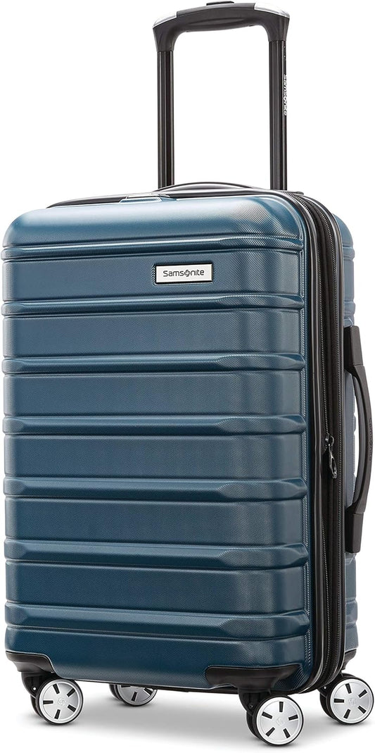 Samsonite Omni 2 International Carry-On Luggage with 360° Spinner Wheels - Scratch Resistant Hardshell - TSA, Airline-Approved - Expandable Polycarbonate Shell for Lightweight Travel - Nova Teal