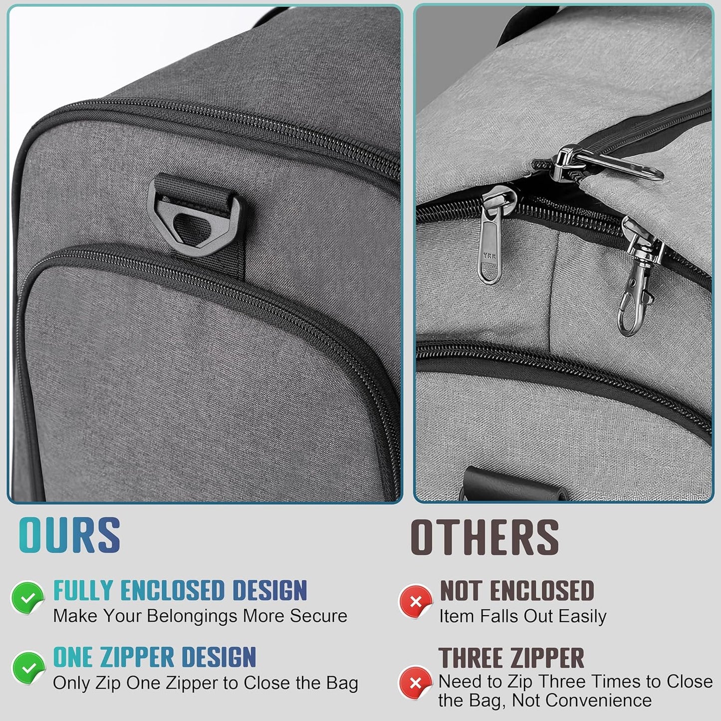 Convertible Garment Duffel Bag with Mesh Storage Bag, Water-Resistance Carry On Garment Bag with Suit Compartment, 2 in 1 Hanging Suit Travel Bag