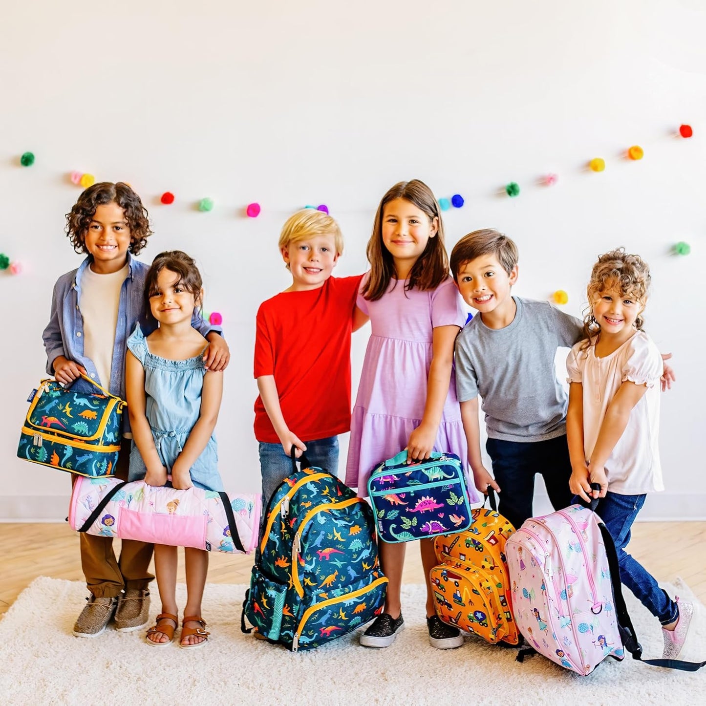 Wildkin Kids Insulated Lunch Box – Durable and Reusable for School & Travel - Horses in Pink