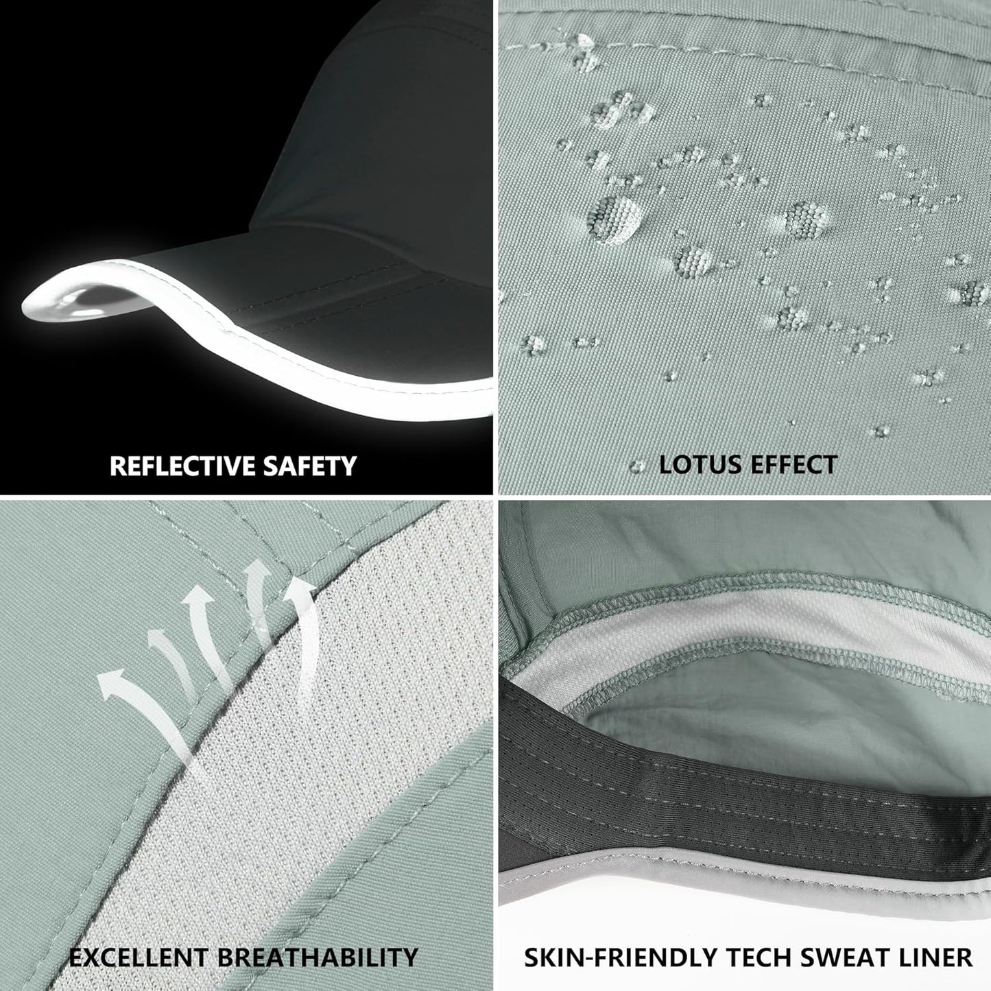 GADIEMKENSD Reflective Folding Outdoor Hat Unstructured Design UPF 50+ Sun Protection Sport Hats for Womens and Mens