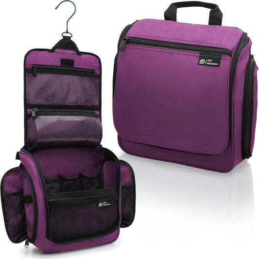 DD D&D Wanderlust D&D Hanging Travel Toiletry Bag for Men and Women – Cosmetics, Makeup and Toiletries Organizer Kit with 10 Compartments, YKK Zippers, XXL Metal Swivel Hook, Water-Resistant Nylon