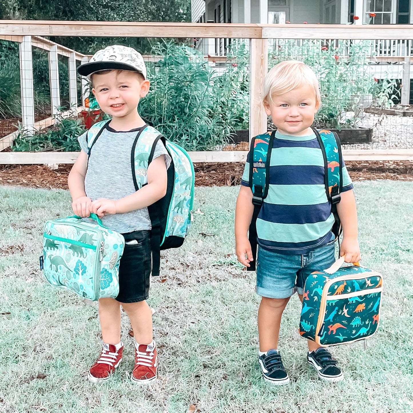Wildkin Kids Insulated Lunch Box – Durable and Reusable for School & Travel - Dinomite Dinosaur