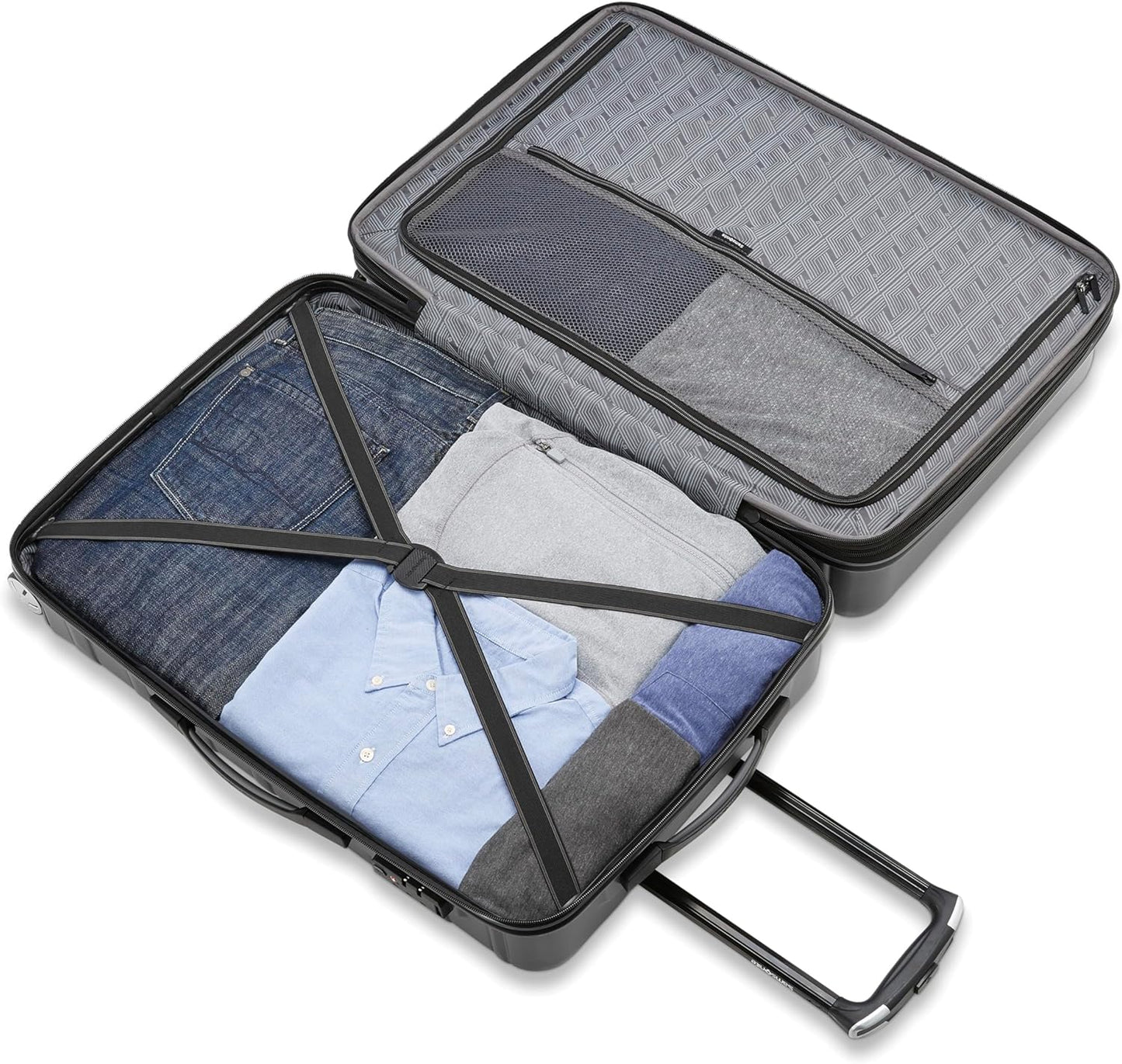 Samsonite Omni 2 Hardside Expandable Luggage with Spinner Wheels, LARGE SPINNER, SOLID CHARCOAL