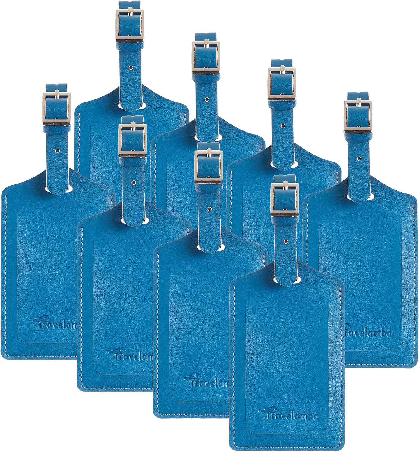 8 Pack Leather Luggage Travel Bag Tags by Travelambo