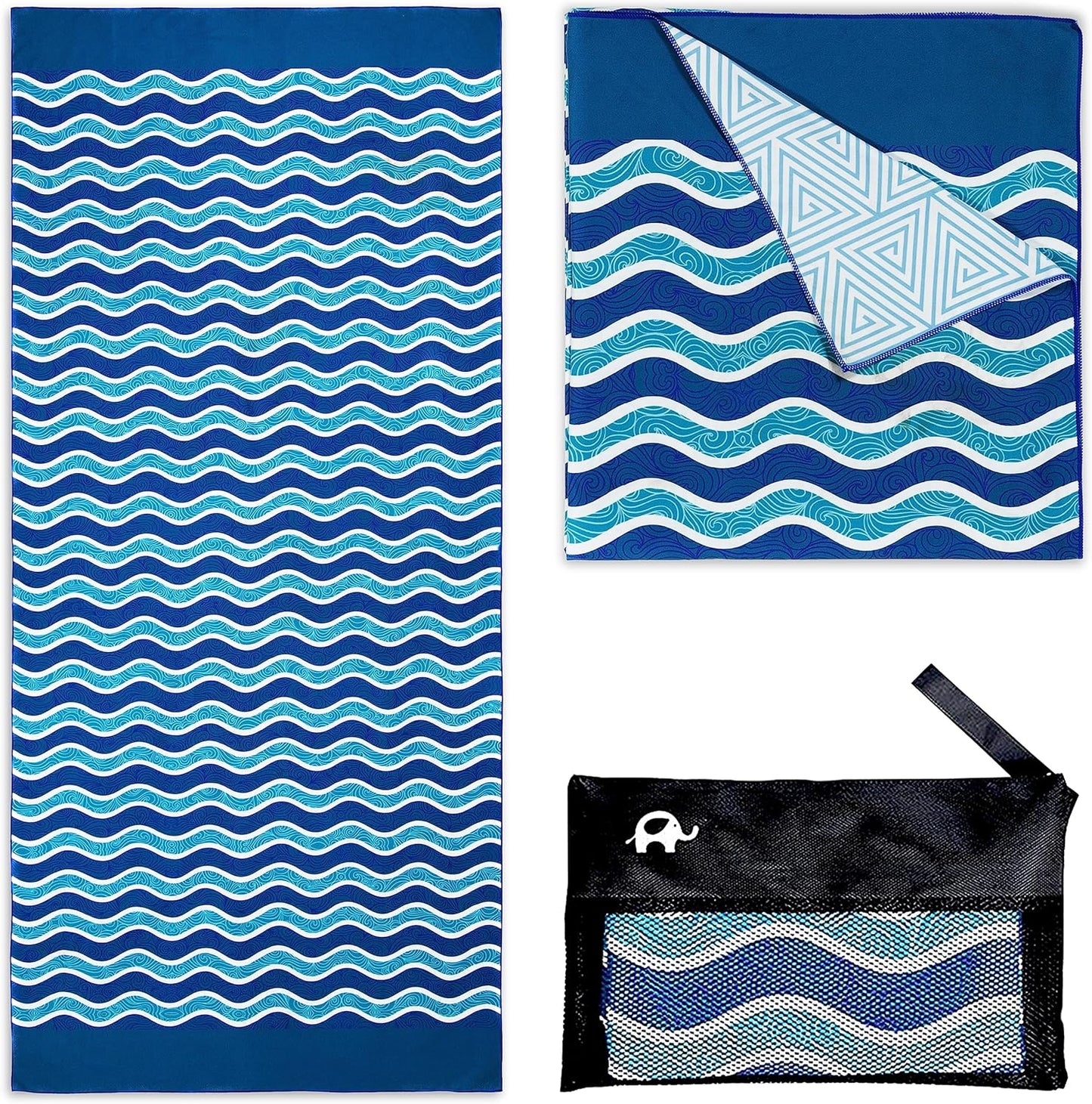 Elite Trend Microfiber Beach Towel for Adults with Bag - Extra Large 78x35 inch Lightweight Sand Free Quick Dry Towel for Travel, Swimming, Yoga, Camping